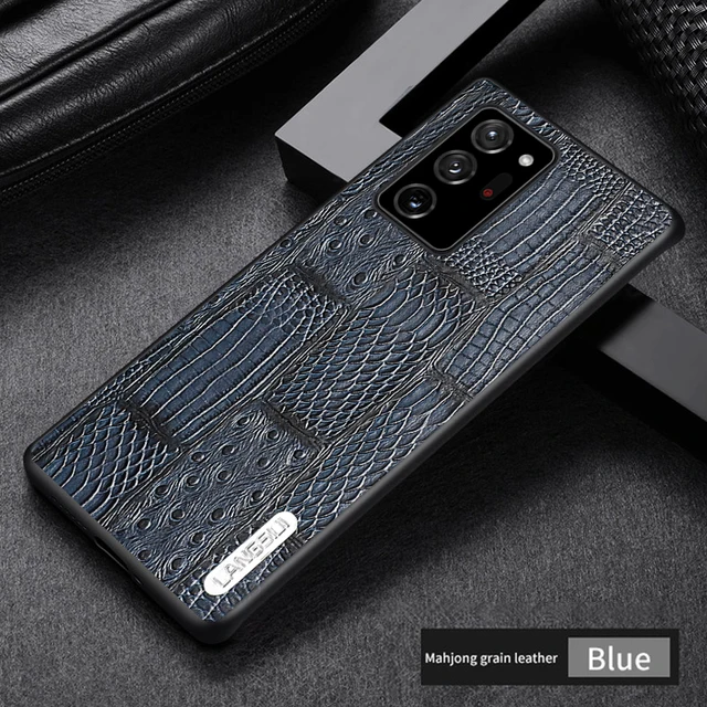 Genuine Leather Retro Splice Case For Samsung Galaxy Note 20 Ultra Note 10 9 A32 A72 A52 A71 A51 S10 S8 S9 S20 S21 Plus S20 FE blue