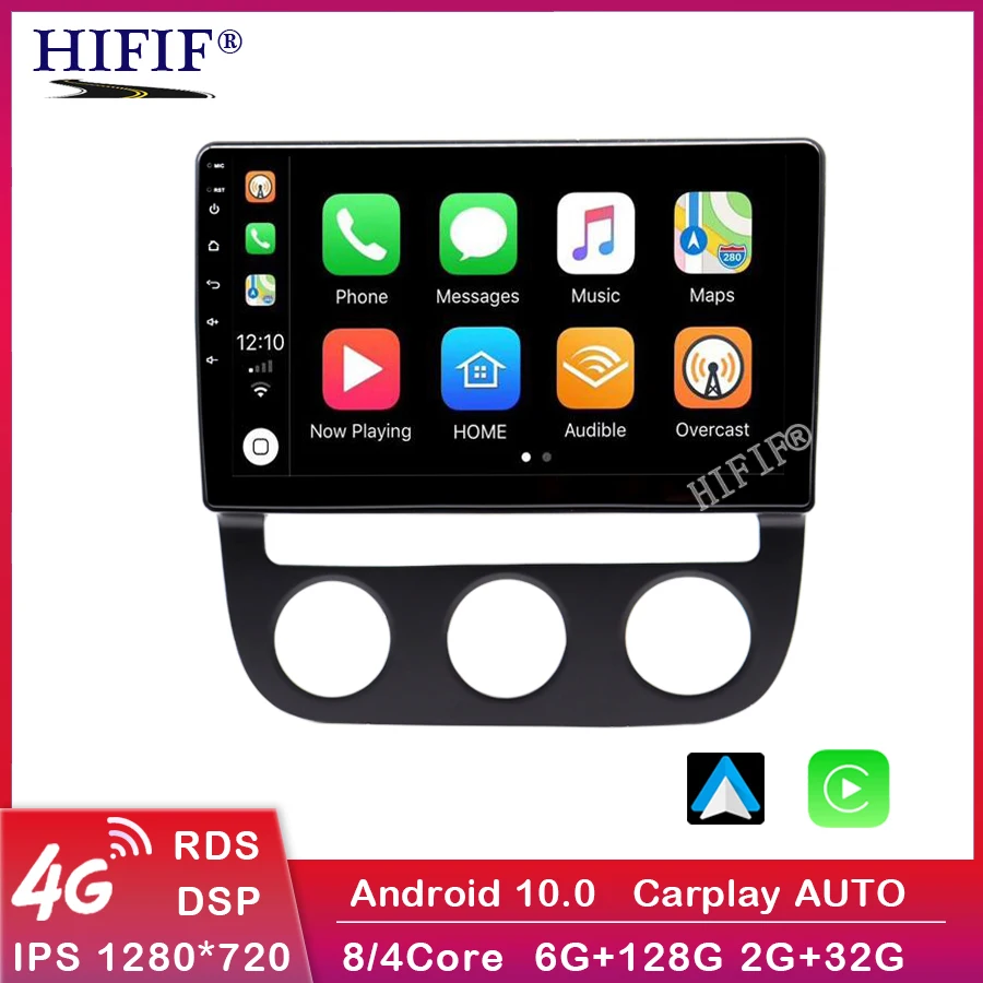 Автомобильный радиоприемник 10 дюймов android 2 дюйма для vw Jetta 5 2005-2010 четырехъядерный