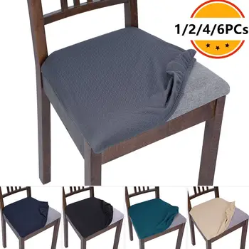 

Stretch Elastic Spandex Jacquard Dining Room Office Chair Seat Covers Universal Removable Washable Chair Seat Cushion Slipcover