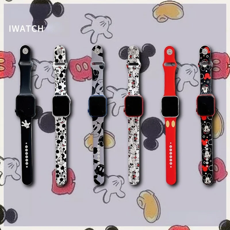 Disney Mickey Mouse Tpu Loop Apple Watch Band for 40mm 44mm sports watchband 42mm 38mm series 2 3 4 5 6 SE | Игрушки и хобби