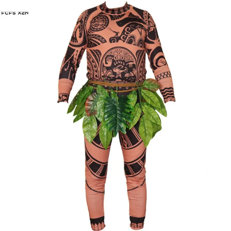 Новинка искусственные мужские костюмы на Хэллоуин Моана Maui взрослые татуировки