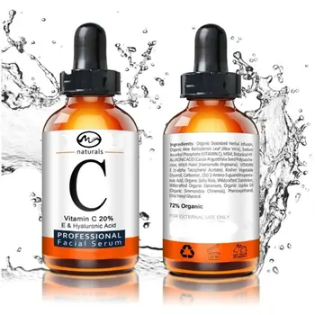 

Minch 10ML Vitamin C Face Serum Natural Organic Hyaluronic Acid Moisturizing Anti Aging Facial Vitamins Skin Care Essential Oil