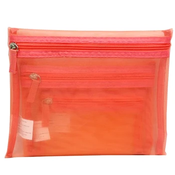 

3PCS Mesh Makeup Bag Large Capacity Portable Nylon Cosmetic Bag Colorful Makeup Case Zipper Storage Pouch сумка для визажиста