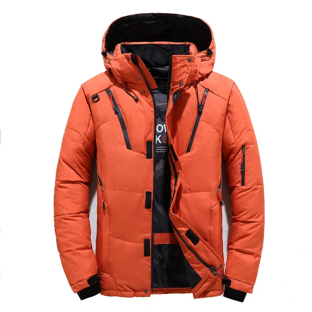 NaranjaSabor парка пальто Мужская зимняя ветрозащитная теплая Модная Куртка мужская плотная однотонная Повседневная брендовая одежда N612 - Цвет: Orange