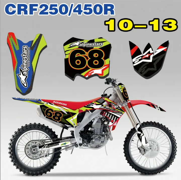 Велосипед Мотоцикл наклейки графические Фоновые для Honda CRF250R CRF250 2010 2013/CRF450R CRF450 2009