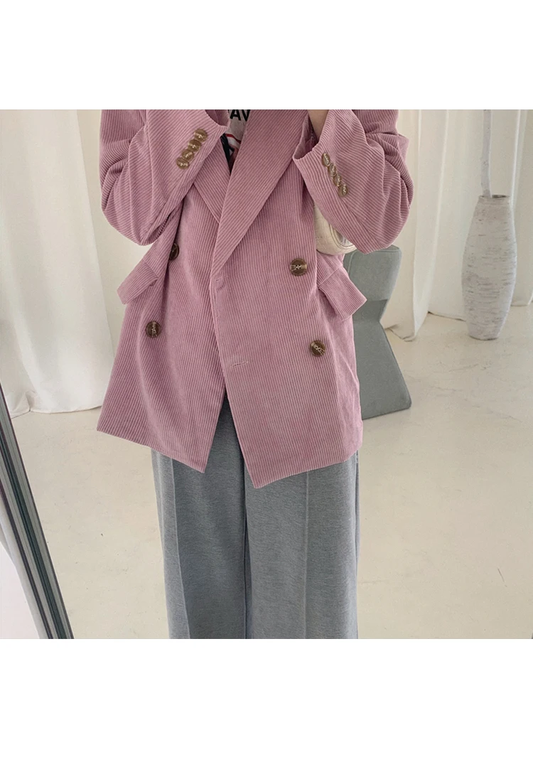 Heydress шикарный вельветовый Женский блейзер свободный двубортный пиджак женский костюм пальто женская верхняя одежда blaser femininas