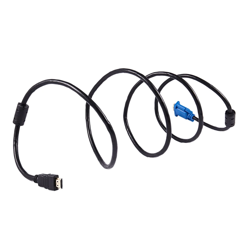 Розничная 1,8 м HD tv HDMI штекер VGA Кабель-адаптер видео кабель Разъемы для PC tv черный