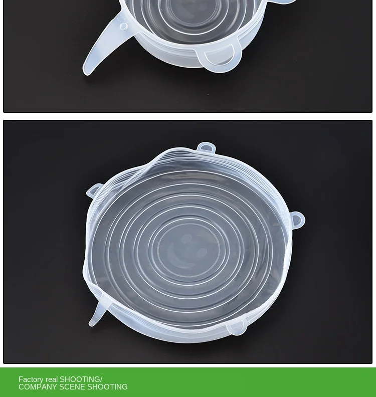 Multi-functional Silica Gel Fruit& Vegetable Lids Six Pieces Set Kitchenware-la Shen Gai Refrigerator Plastic Wrap