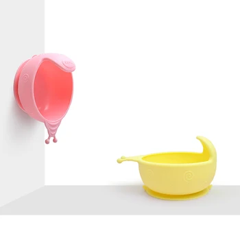 

aby Children's Bowl Shatter-Resistant Non-Slip Children's Food Grade Silicone Baby Food Training Bowl 3 Color To Choose