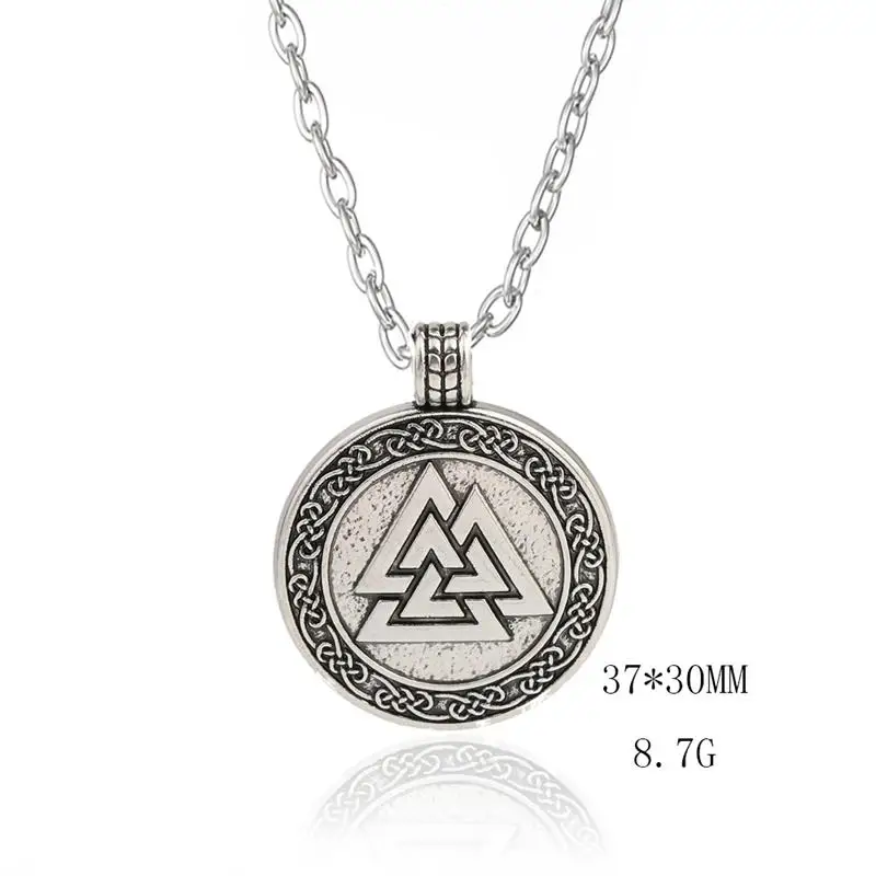 Fishhook Odin символ скандинавского человека ожерелье Valknut воин скандинавский амулет этнические Викинг ювелирные изделия кулон из нержавеющей стали - Окраска металла: link chain silver