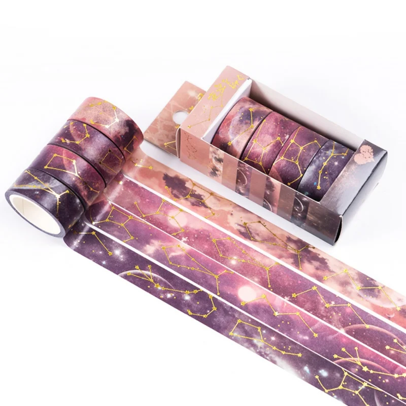 4 Rolls Printed Washi Paper Tape Decorative Can Be Torn Directly For Arts And DIY Crafts Gift Wrapping Scrapbooking Planners H1