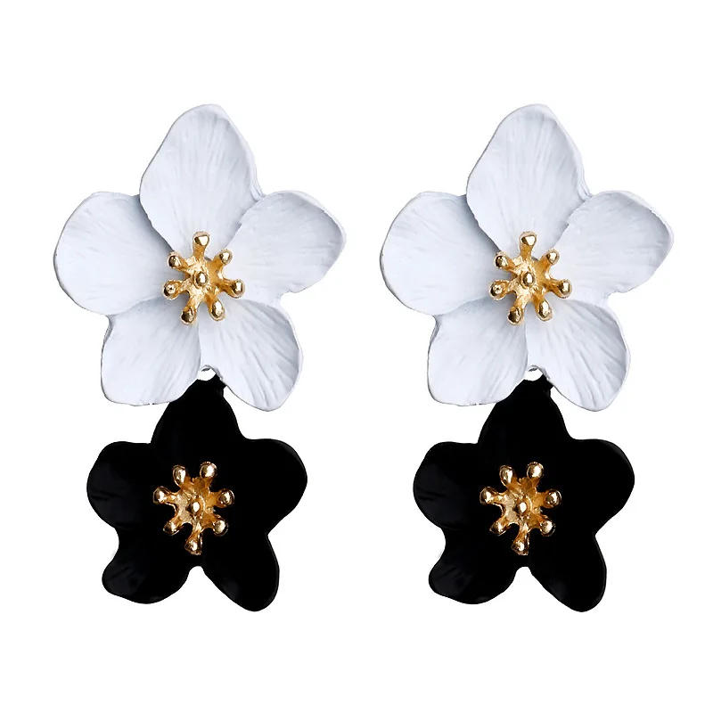 Boho Big White Simulated Pearl Flower Earrings For Women Fashion Wedding Party Jewelry 2021 Elegant Bijoux Wholesale 1E1115 | Украшения и