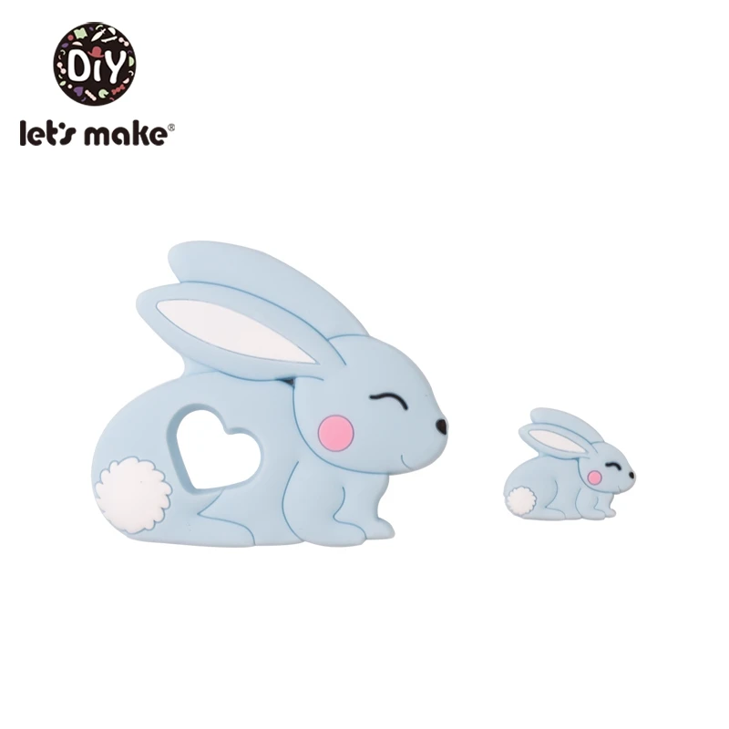 rabbit blue Let's Make 2 шт./компл. силиконовые мини-лиса бусины Детские игрушки Прорезыватели для зубов погремушкой Bpa бесплатное Силиконовое кольцо для прорезывания зубов в виде лисицы крошечные стержень детский Прорезыватель для зубов - Цвет: rabbit blue