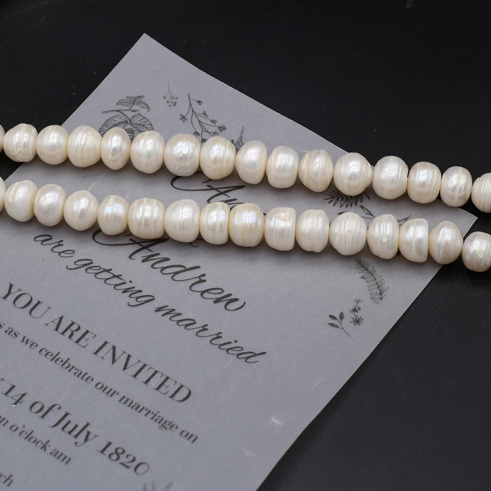 Natural Freshwater Pearl Beads White Nearly Round Loose Pearls Bead For DIY Charm Bracelet Necklace Jewelry Accessories Making