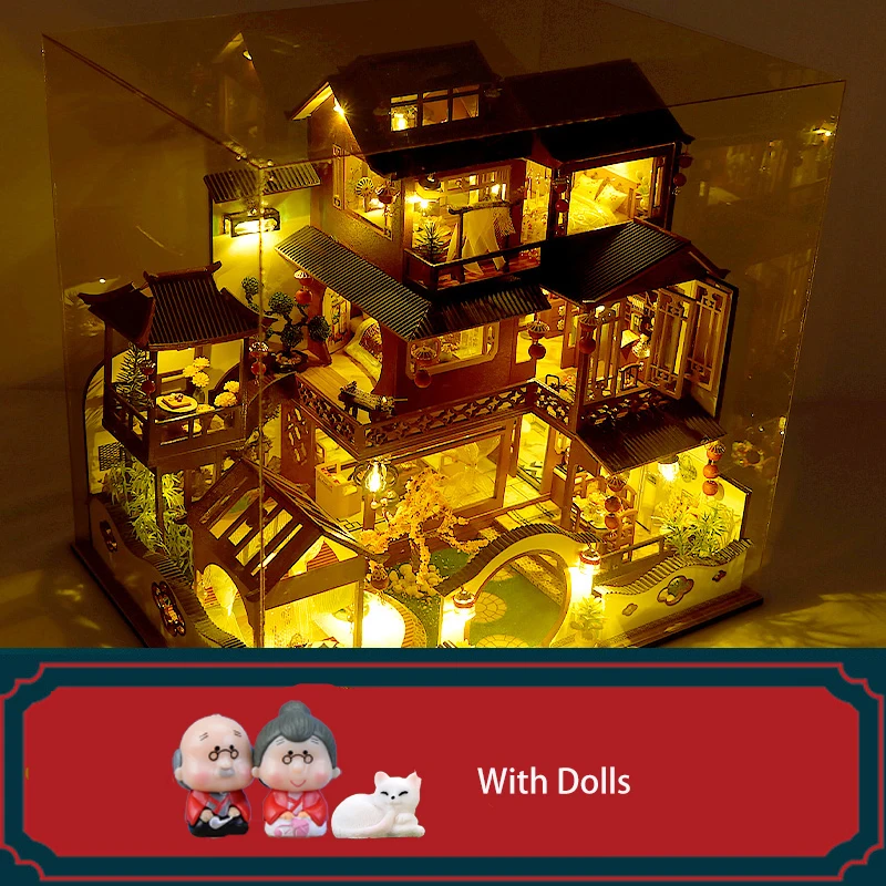 大人のための木製ドールハウスキット,diy,家具,中国のルンボックス