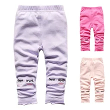 Брюки с эластичной резинкой на талии и рисунком глаз; хлопковые леггинсы для малышей; Одежда для маленьких девочек; осенние штаны для новорожденных девочек