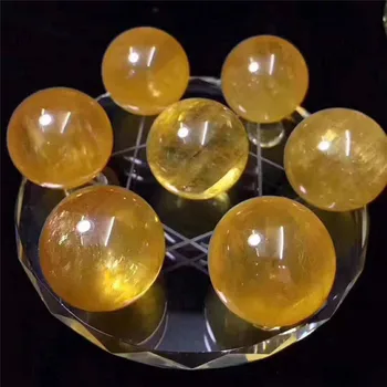 

Natural Yellow Citrine calcite quartz Crystal Ball Sphere Seven Star Array fengshui Crystal Ball for decorative
