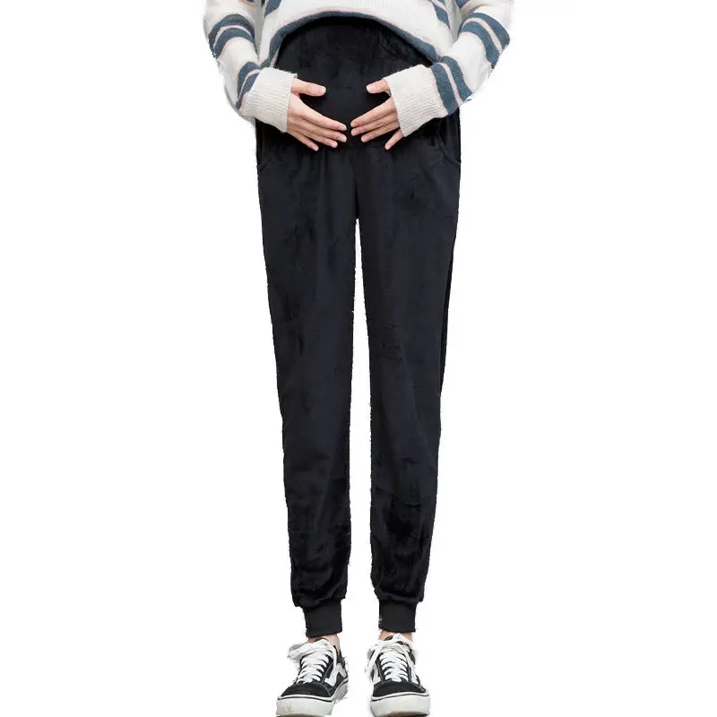 Maternity trousers for Pregnant Women Pregnant Pants Pregnancy Clothes Spring Autumn Maternity Outside Fleece Pant