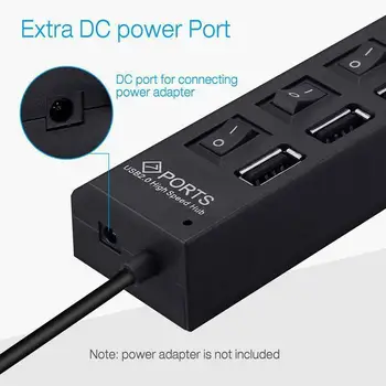 

7 Ports Led Usb 2.0 Adapter Hub Power On/off Switch Adapter Splitter Laptop Hub Usb Charger For Pc Usb G4Q9