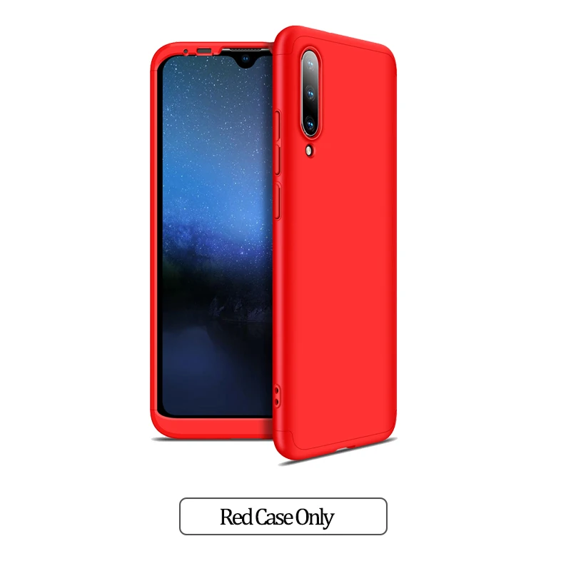 3-в-1 защитный чехол для mia3 xiaomi mi a3 чехол на ксиоми ми а3 жесткий Пластик анти-противоударный бампер чехол MiA2 xiaomi-mi-a2-lite 360 Полное покрытие mi a3 чехол+ стекло сяоми ми а2 лайт чехол сяоми ми а3 чехол - Цвет: Red Case Only