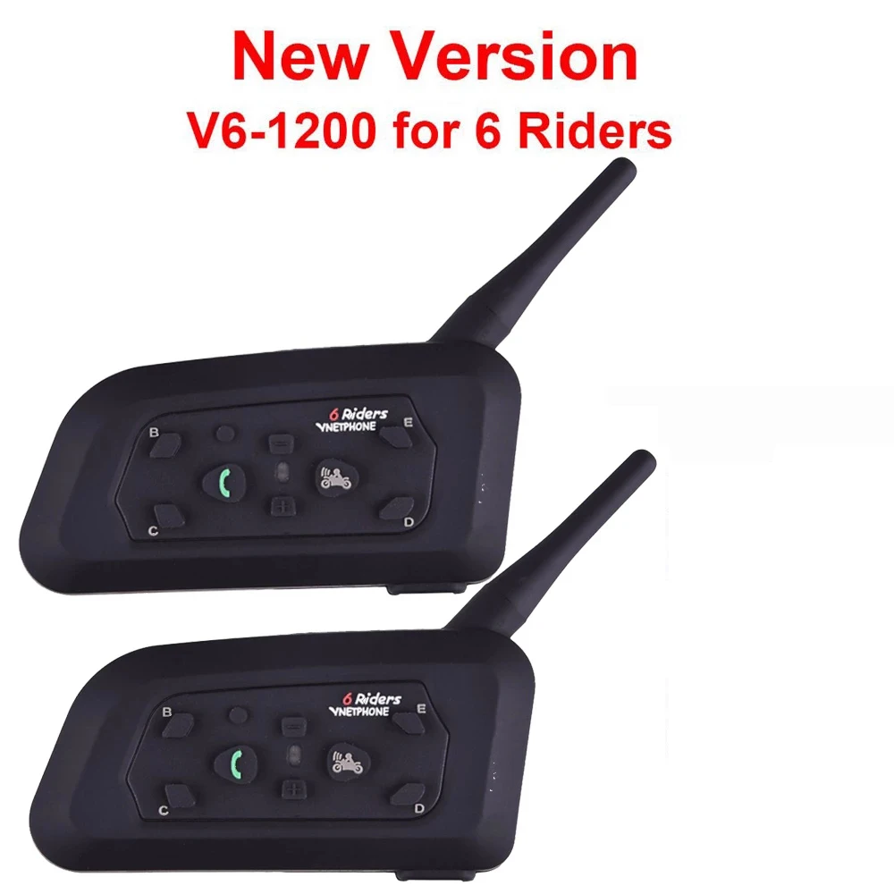 Vnetphone V6 Multi BT Interphone 1200M Bluetooth Helmet Intercom intercomunicador moto interfones headset for 6 Rider|Helmet Headsets| - AliExpress