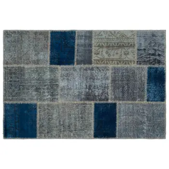 

Handmade Blue Vintage Overdyed Patchwork Area Rug 120x180 Cm-3'11''X5'11''