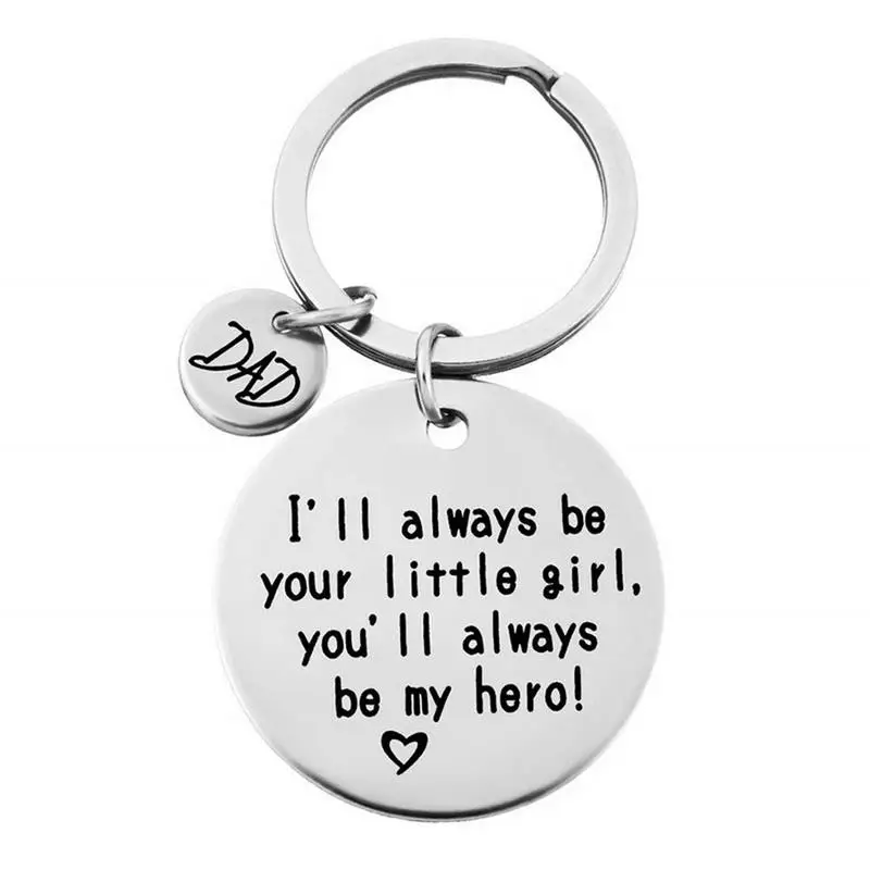 FATHERS DAY Gifts Titanium Steel Keychain Hang Tag Keychain Portable Durable Key...