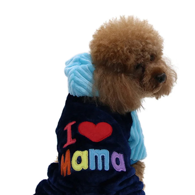Новинка, зимняя теплая одежда для домашних животных, одежда для собак, спортивные толстовки для маленьких собак, чихуахуа, мопса, французского бульдога, плюшевой собаки - Цвет: MAMA2
