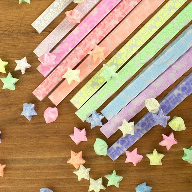 Wholesale Colorful Handcraft Origami Lucky Star Paper Strips Paper Origami  Home Wedding Decoration - AliExpress