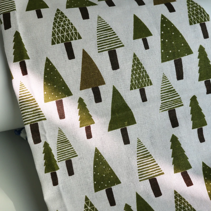 Метр холст Льняной материал ткань Рождественские елки мешок ремесло обивка