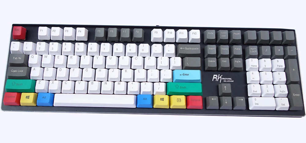 NPKC OEM PBT Keycaps бело серый синий смешанный ANSI макет 61 клавиша 87 клавиш 104 клавиши 108