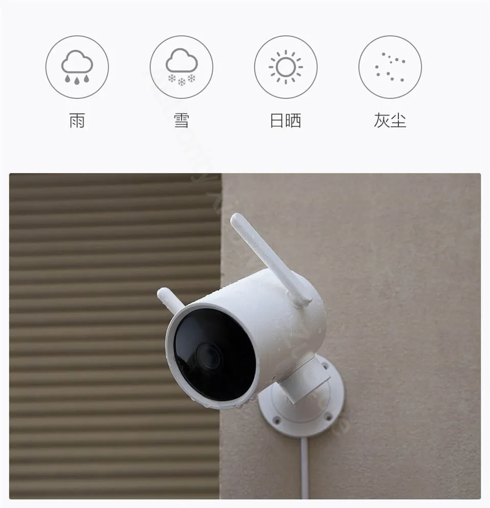 Xiaomi уличная камера водонепроницаемая 270 угол 1080P беспроводная wifi веб-камера H.265 ночное видение голосовой вызов Будильник МОНИТОР с MiHome