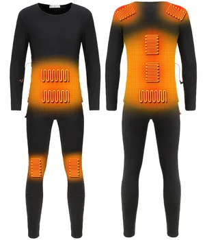 

2020 Heated Jacket Men Women Motorcycle Heating Jacket Electric USB Heating Suit Thermal Underwear Set Heated Shirt Top S-4XL