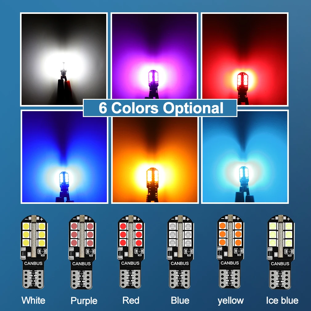 6Pcs  Canbus T10 W5W Led  WY5W 168 194 ڵ ׸   ȣ  12V 