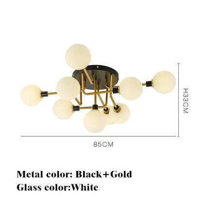 9 head white glass Скандинавский промышленный стиль потолочные светильники стеклянный потолочный светильник для ресторана подвесной светильник гостиная лампа спальня кафе потолочное освещение - Цвет корпуса: 9 head white glass