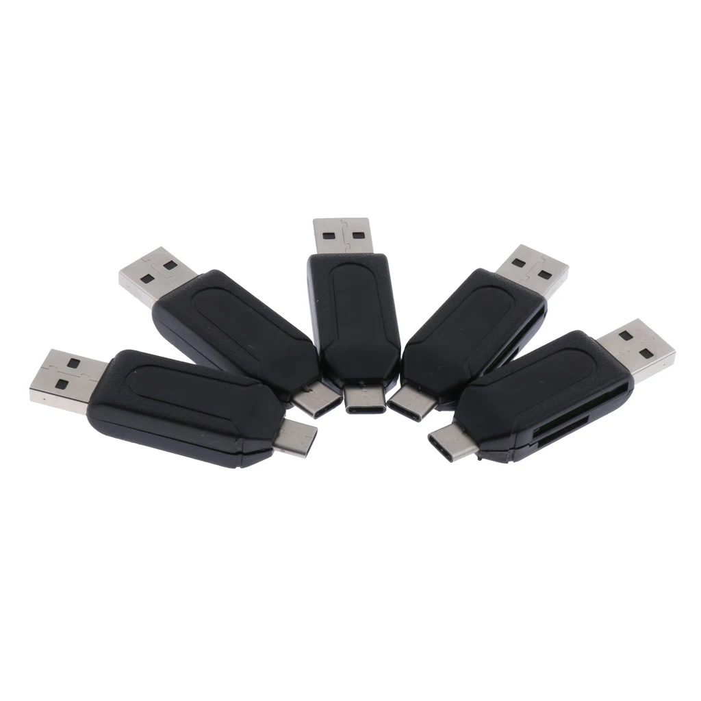 5 Пак usb type C OTG кард-ридер, 2 слота SD/TF порт кард-ридер для смартфонов type C, планшетов с OTG