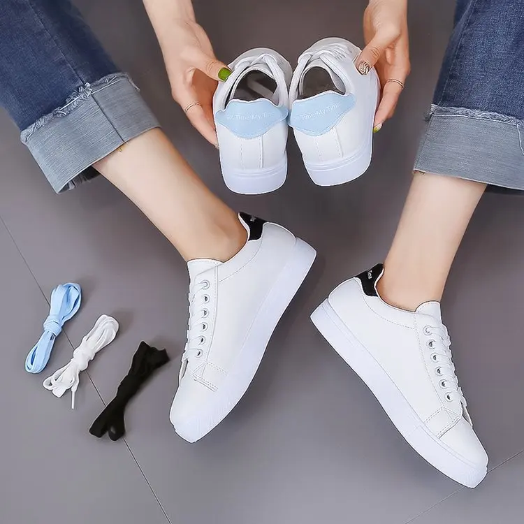 

Base Versatile White Shoes Women's Korean-style Flat Lace-up Students Shoes 2019 Autumn New Style WOMEN'S Shoes