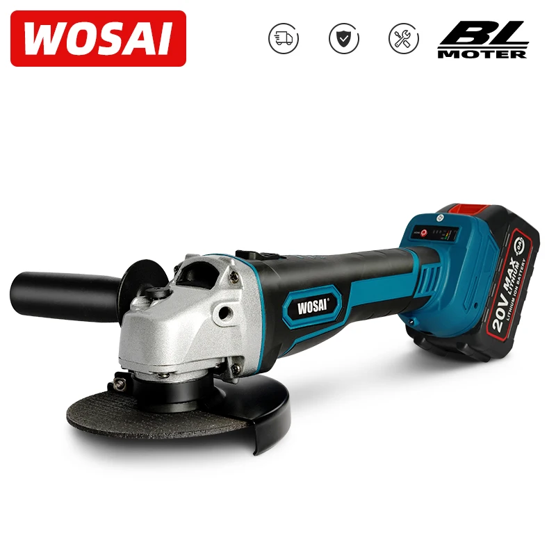 Wosai m14 cordless angle grinder 20v máquina de moagem de lítio-íon de corte elétrico moedor de ângulo de moagem sem escova ferramenta de energia