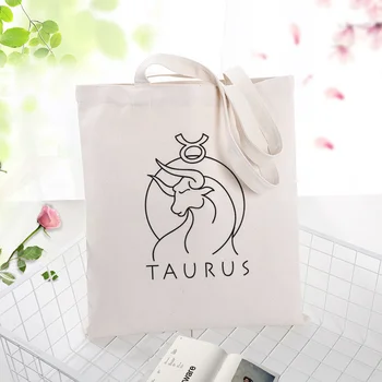 

constellation Canvas Handbag Shopping Bag Daily Use Tote Bag Text DIY Custom Print Logo Eco Reusable Recycle