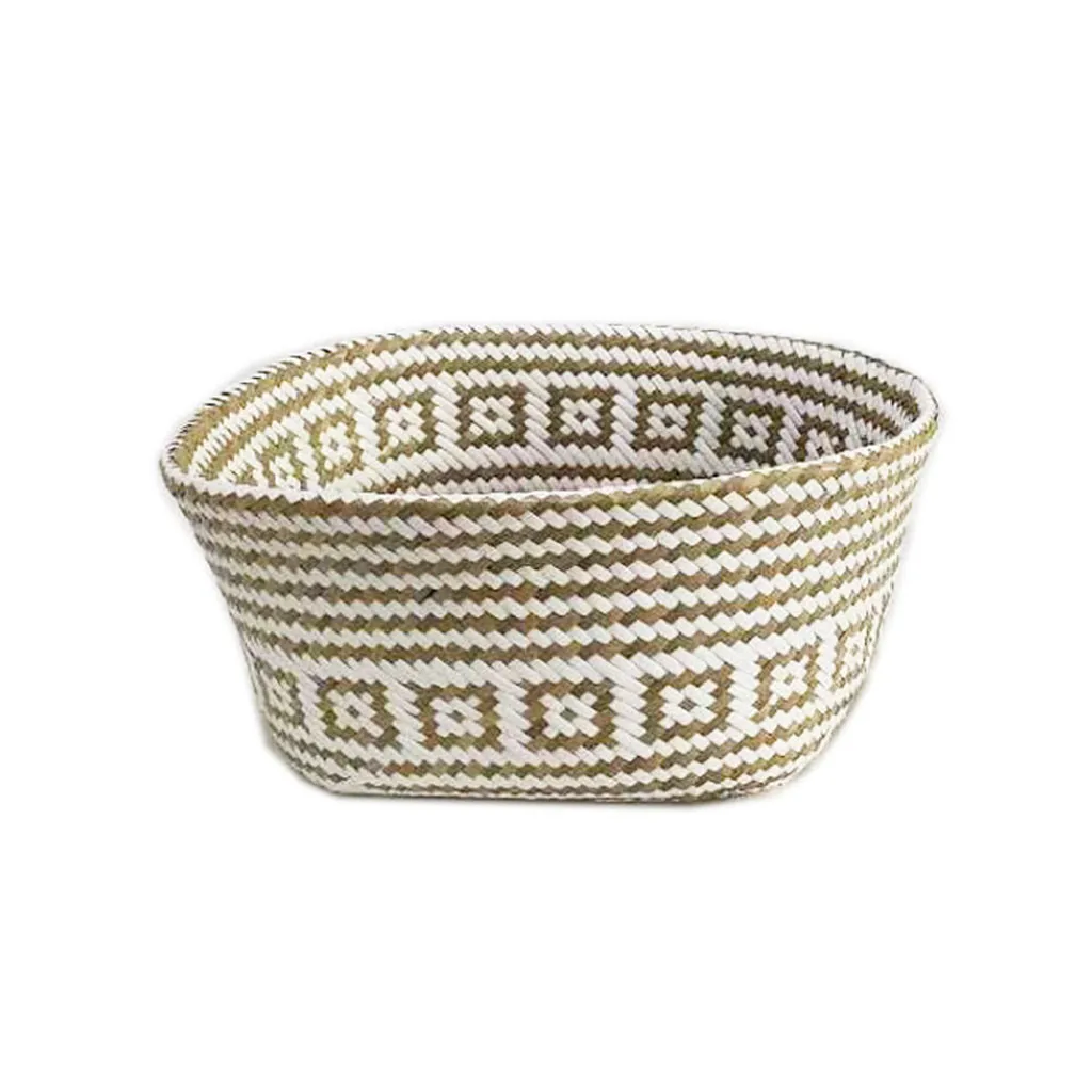 Foldable Handmade Seagrass Storage Basket Wicker Rattan Flower Pot Straw Garden Flower Pot Planter Clothes Storage Basket