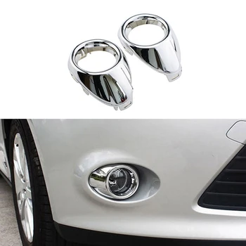 

Car Styling Front Fog Lamp Frame Cover For Ford Focus 3 Accessories Abs Chrome 2pcs Per SetModified Head Fog Light Decoration