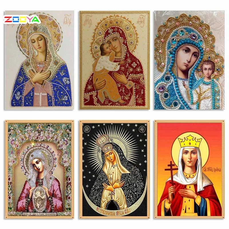 Zooya Diamond Painting Cross Stitch Religion Icon 5D Embroidery Mosaic New Year Decoration Gift Handmake 2Zj04 | Дом и сад