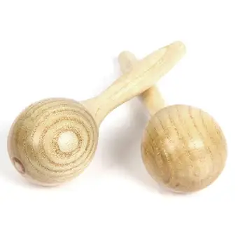 

2Pcs Wooden Maracas Rattles Sand Hammer Percussion Instrument Musical Kids Toy teaching AIDS Percussion Colorful Maracas