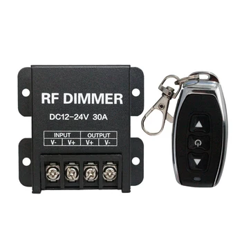 

12V RF LED Dimmer Wireless Brightness 3 Keys Remote Controller DC 12V- 24V 30A 360W 720W for 5050 3528 Single Color Strip Lights