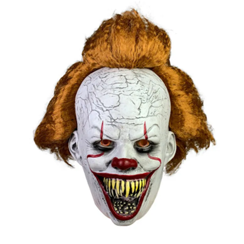 A Новая маска-Джокер Pennywise Stephen King It Chapter Two 2 ужасов клоун Косплей латексный шлем страшный Хэллоуин вечерние костюм, реквизит - Цвет: A