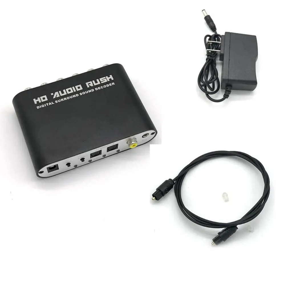 3,5 AUX коаксиальный цифровой аналоговый 6 RCA HD аудио пик 5,1 декодер AC3 DTS Dolby стерео усилитель конвертер