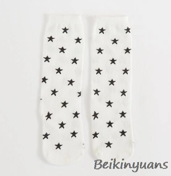 White stars Детская мультипликационная Шиншилла, милые детские носки с лисой, гольфы, Детские Теплые Носки с рисунком панды - Цвет: White stars