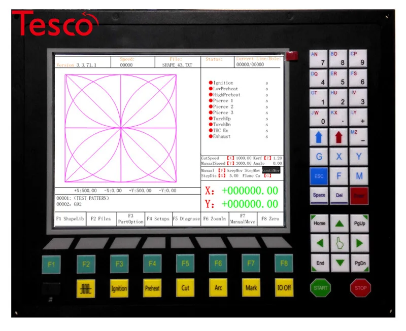 

CNC control system for plasma/flame cutting.