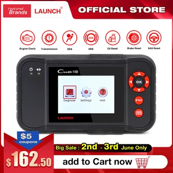 

Launch Creader VIII obd2 code reader scanner Engine ABS SRS AT EPB Oil SAS reset service Multi-language free update crp12