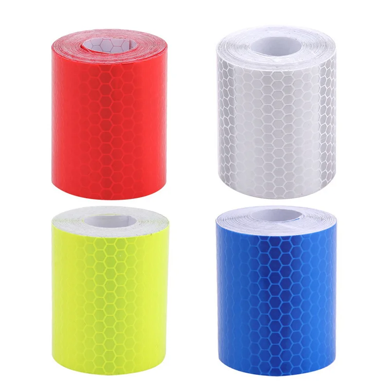 Car Reflective Tape Safety Warning 5cm*100cm Car Decoration Sticker Reflector Protective Tape Strip Film Auto Motorcycle Sticker reflective tape